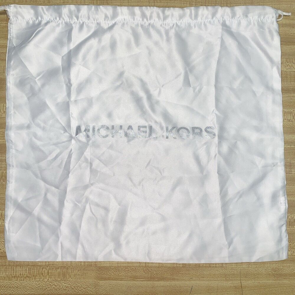 Michael Kors White Satin Drawstring Large Dust bag Dust Cover Handbags 14.5x16”